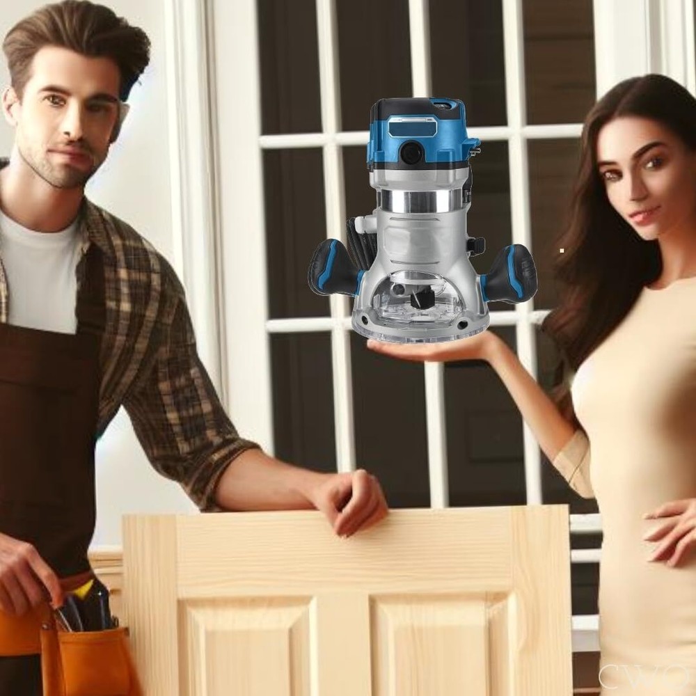 Hercules 2-1/4 HP (Max), Corded 12 Amp Variable Speed Fixed Base Router with Pl