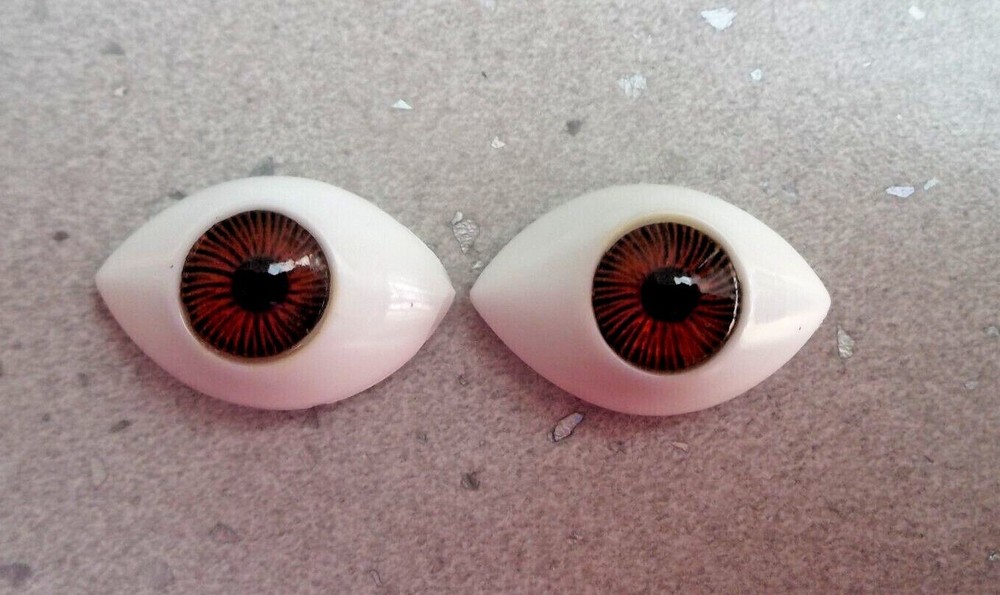 ECONOMY ACRYLIC FLAT BACKED DOLL EYES IN BROWN Code FB