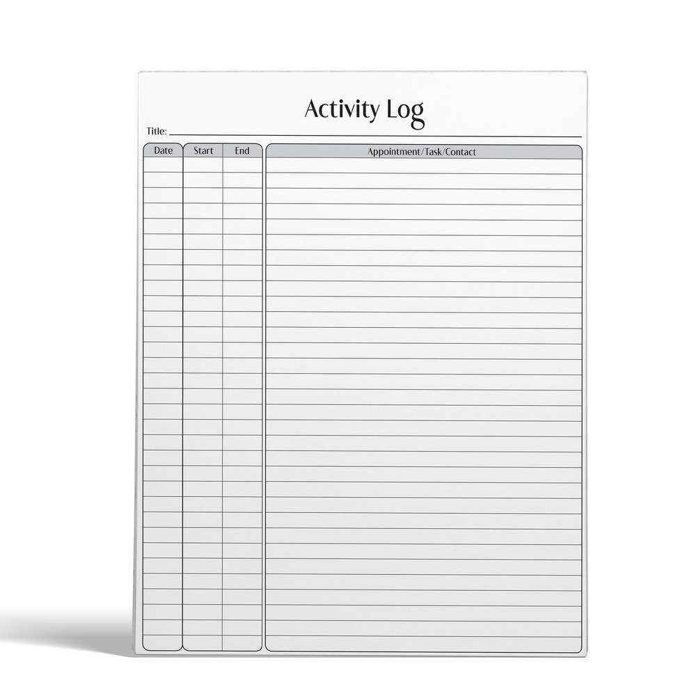 Better Office Products Activity Log Notepad, 8.5" x 11", Planning Note Pad, 5...