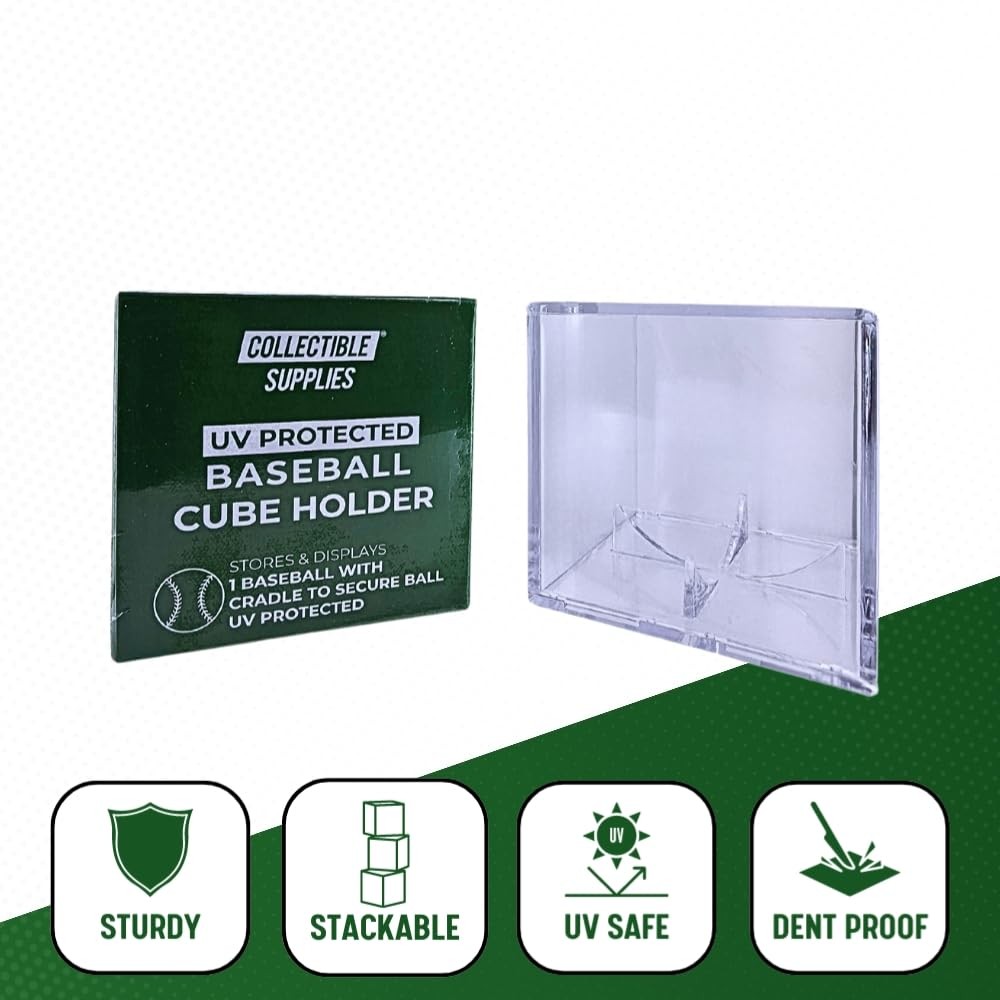 UV Protected Baseball Display Case | Acrylic 1 Cube, Clear