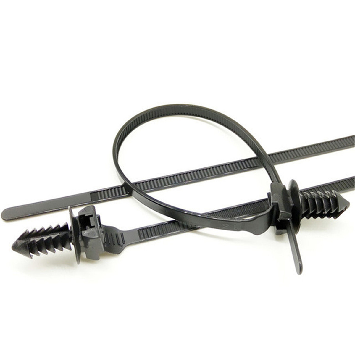 Car Pipe Cable Wiring Harness Fastener Push Clips Straps Wire Tie Released Zip