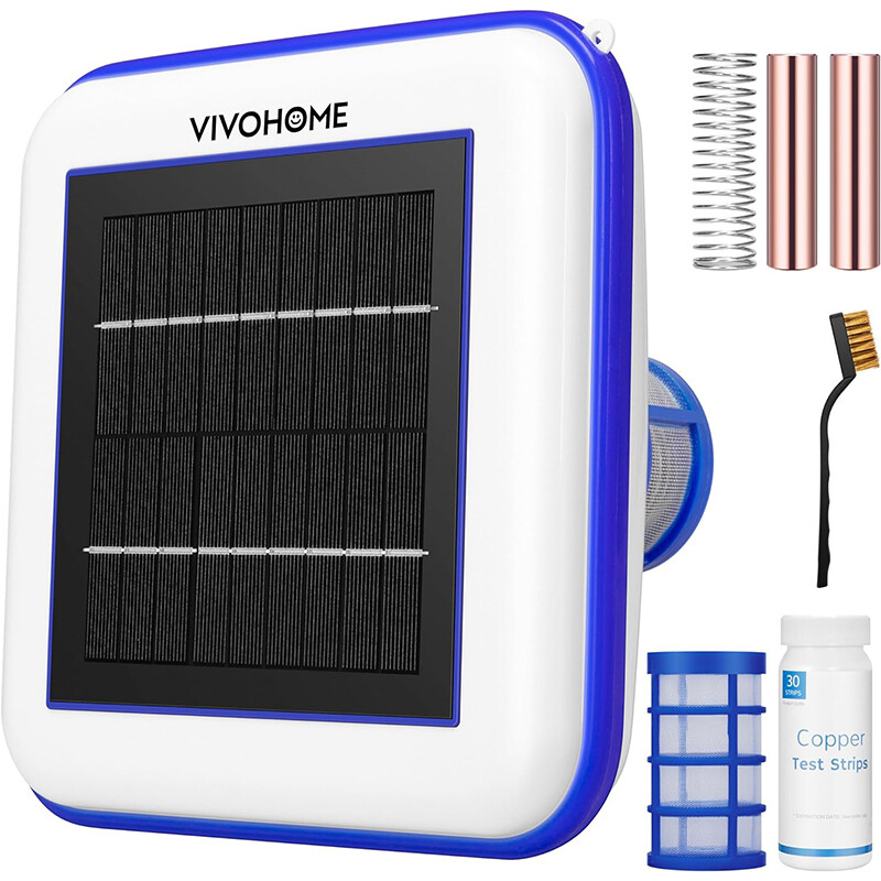 Solar powered Pool Ionizer Algae Killer Reduces Chlorine Covers Up to 35,000 Gal