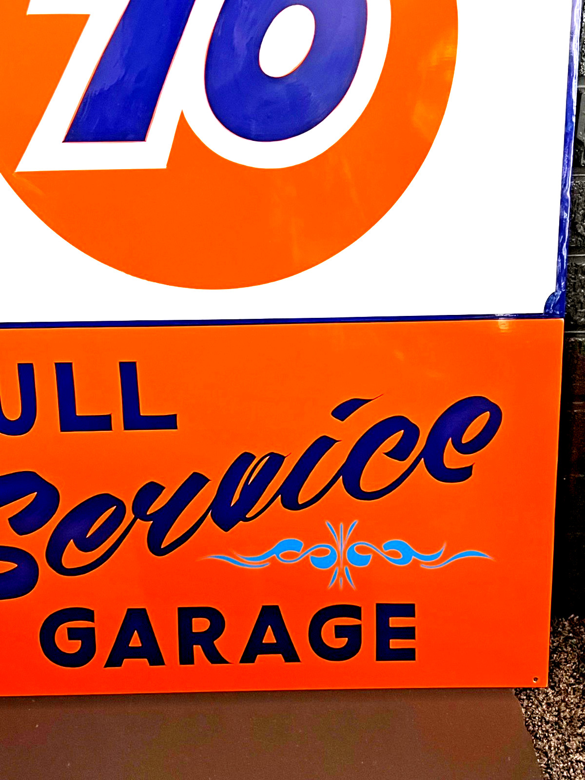 Lg. PAINTED SIGN Vintage Style Union 76 Gas Station HOTROD Shop Service Garage