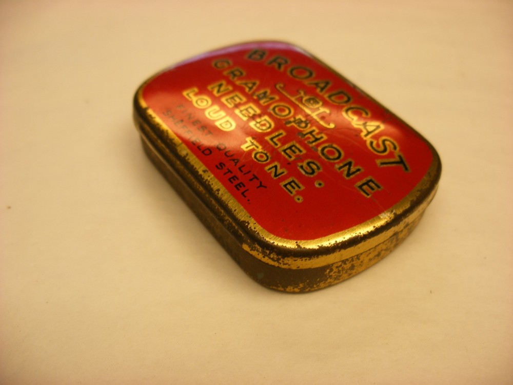 Phonograph Gramophone Needle Tin - Broadcast - Loud - Empty