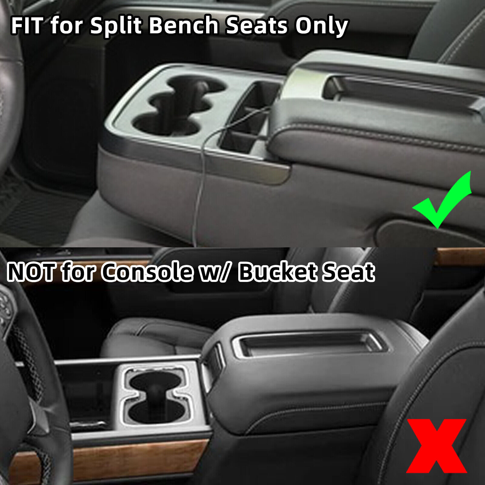 For 2014-18 Chevy Silverado GMC Sierra 1500 2500 3500 Console Lid Armrest Cover