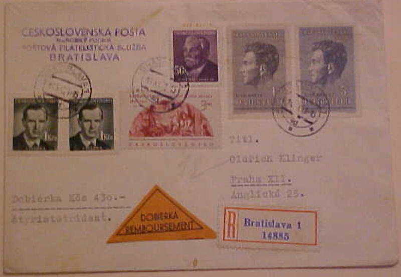 CZECHOSLOVAKIA  COD TRIANGLE 1951 BRATISLAVIA