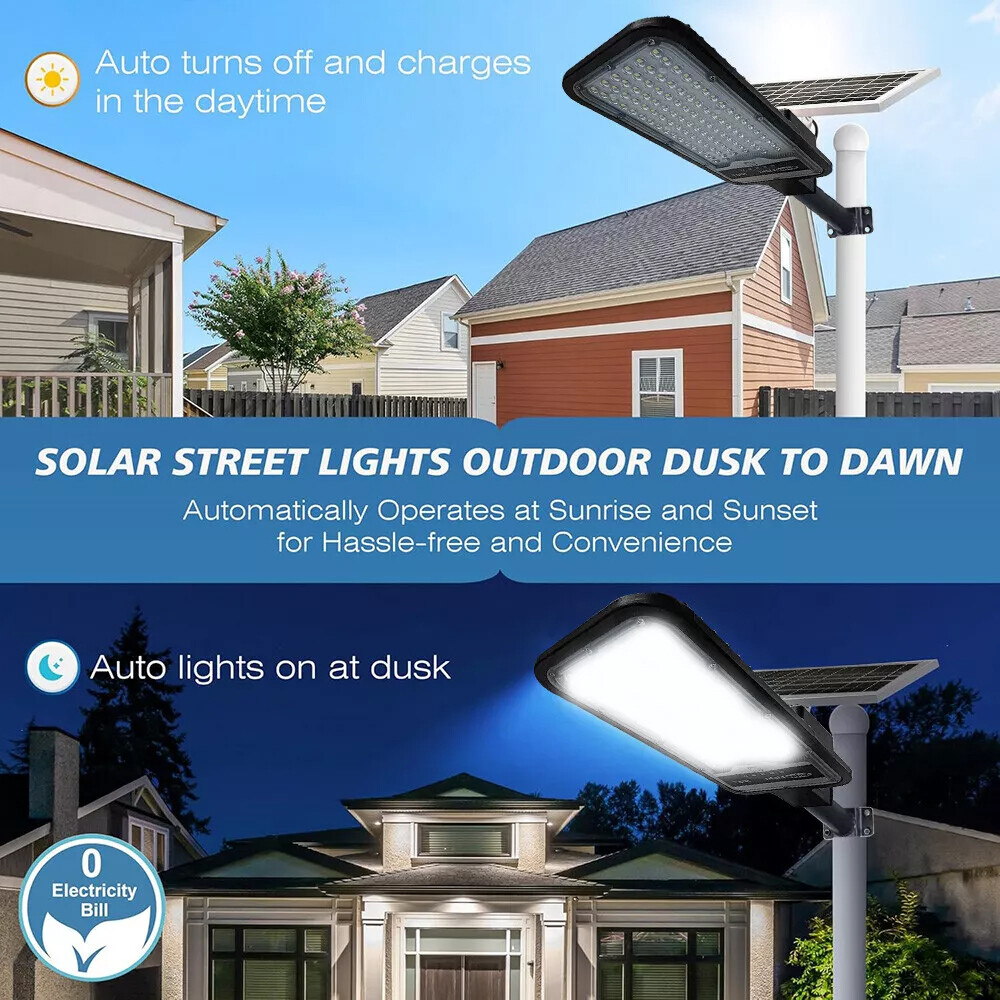 Commercial Solar Street Lights Outdoor Dusk to Dawn Solar High Bright Aluminum