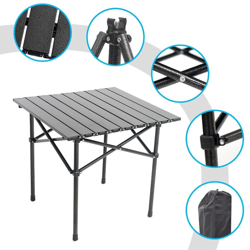 Portable Camping Table Folding Side Table Aluminum Lightweight Table with Car...