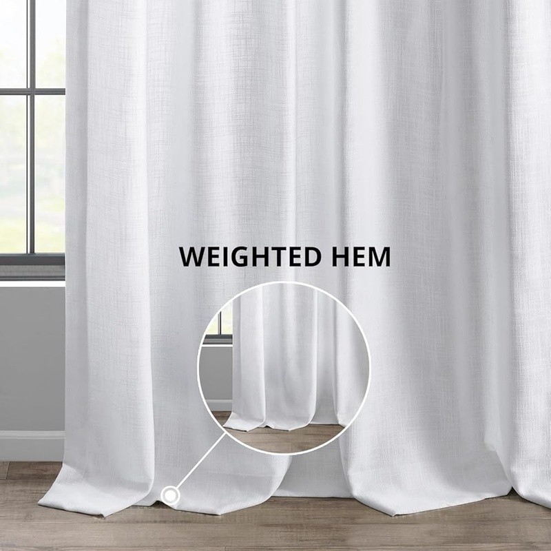 Linen Light Filtering Curtain Panel Versatile Hanging Methods Dry Clean Only New