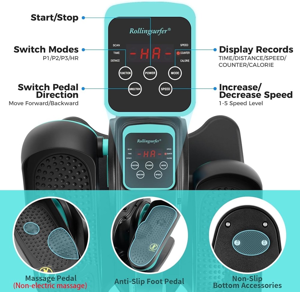 Under Desk Elliptical Machine, Electric Leg Exerciser for Seniors, Compact