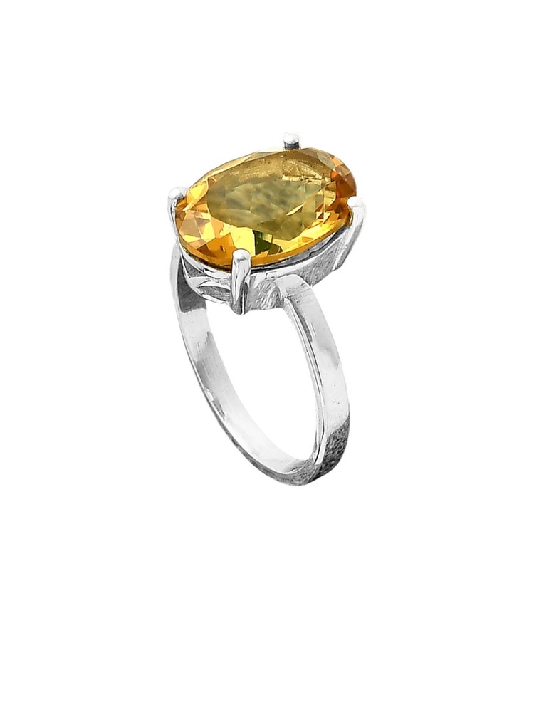 Citrine Solid 925 Sterling Silver Ring 8