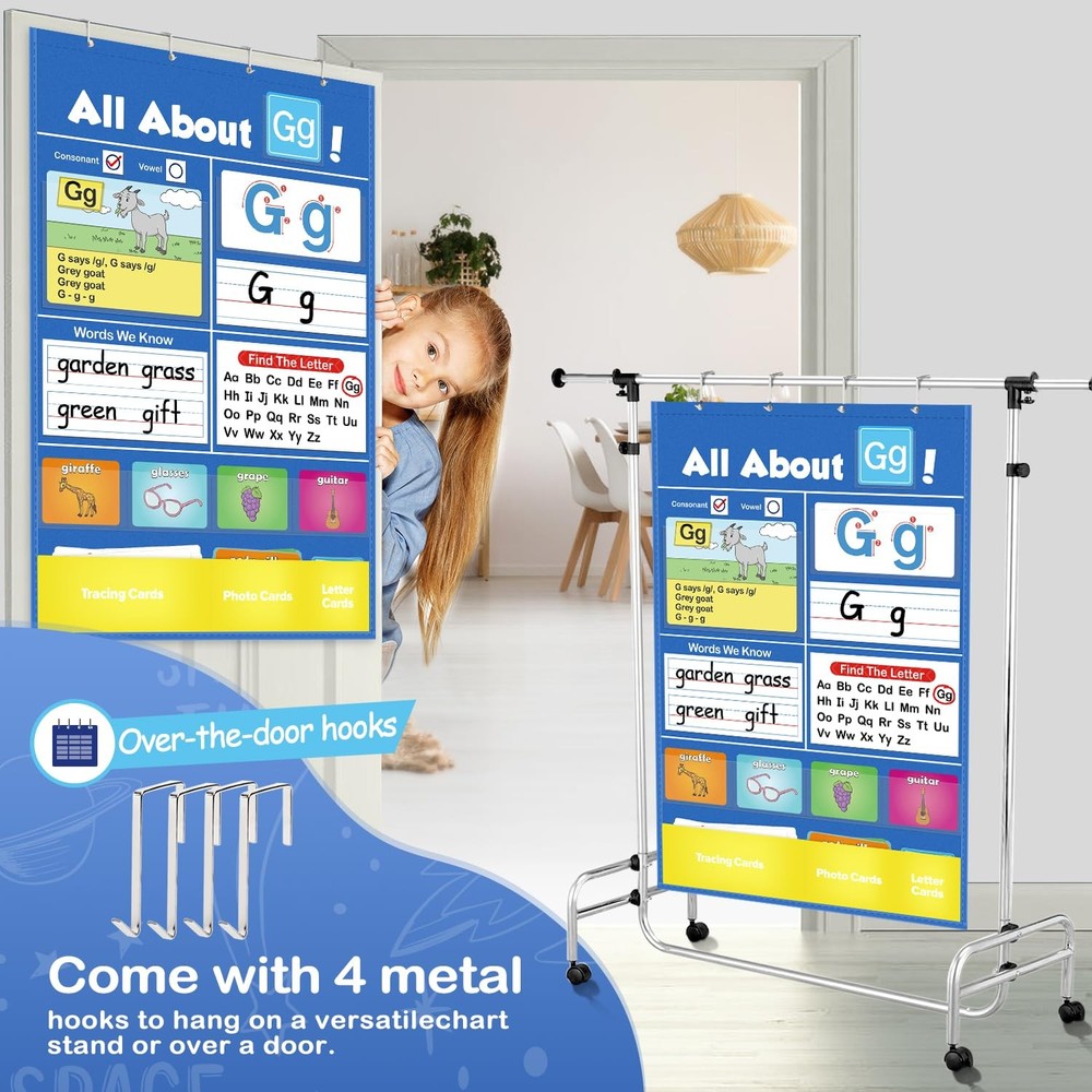 Torlam Alphabet Learning Pocket Chart Wall ABC Flash Medium