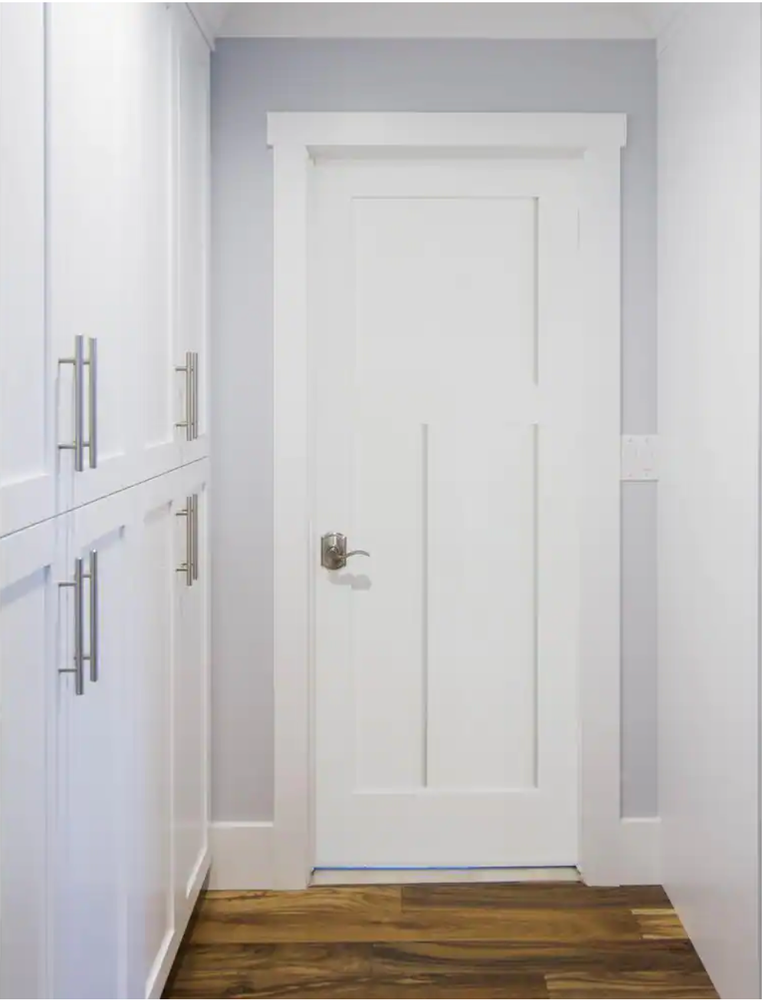 Prehung 3 Flat Panel Primed Mission Shaker Stile & Rail Solid Core Doors 8ft Ht.