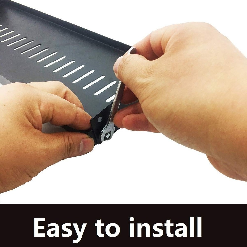 Versatile 1U Rack Shelf 10" Deep for IT Cabinets with Disassembled Structure