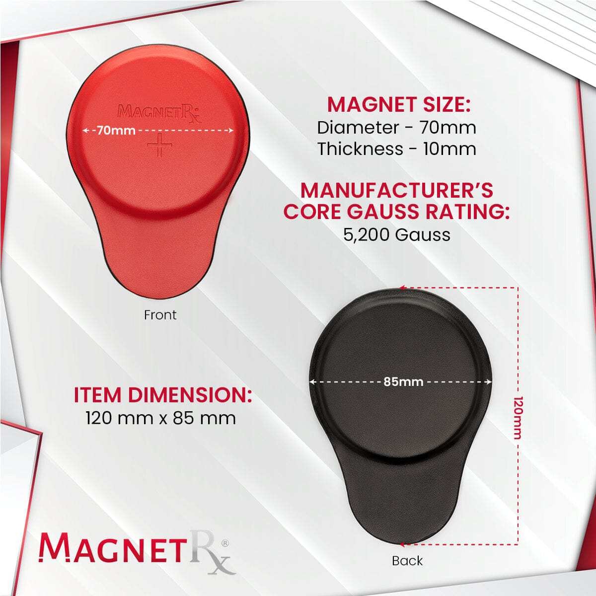 MagnetRX Biomagnetic Therapy Magnets Set (Large 6 Units)