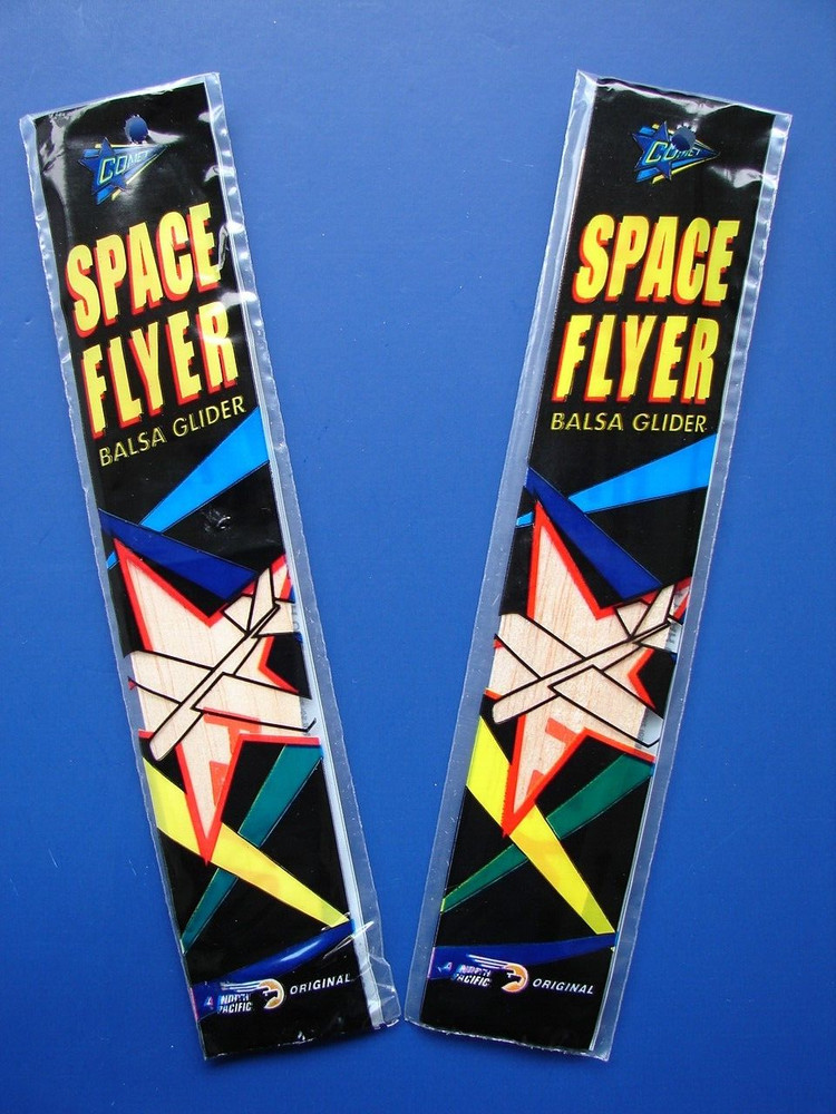 2 SPACE FLYER Balsa Foam Glider Plane Model Airplane Kit #200 Comet Ltd 1996 NOS