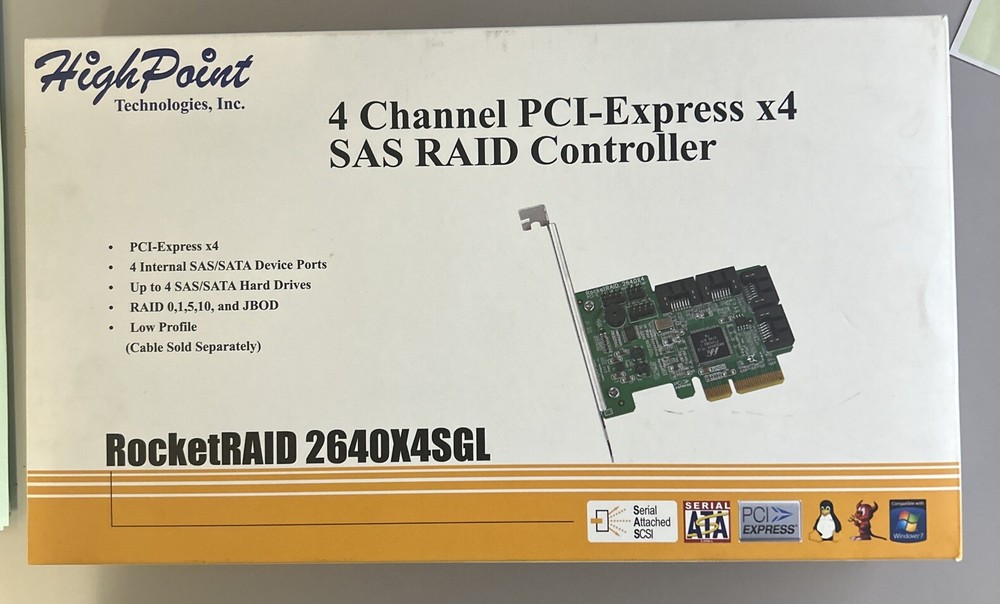 HighPoint RocketRAID 2640X4 SGL PCI-Express x4 SATA / SAS Controller Card