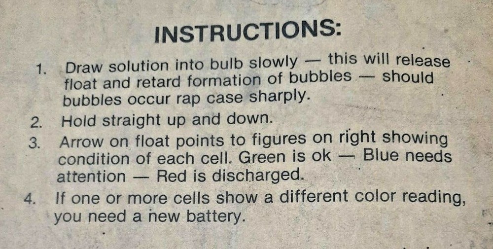 E-Z RED BATTERY HYDROMETER S-101