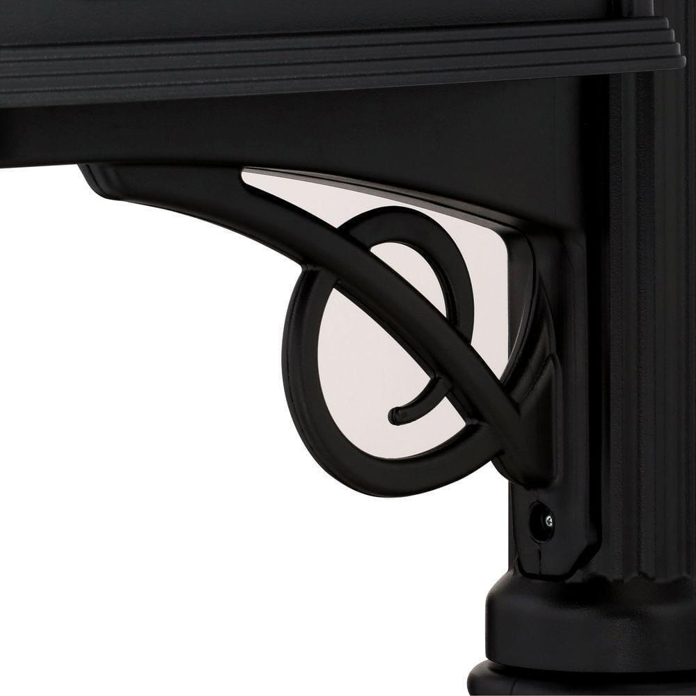 Mailbox Post Combo Stratford Black Medium Plastic All-In-One Mounting Hardware