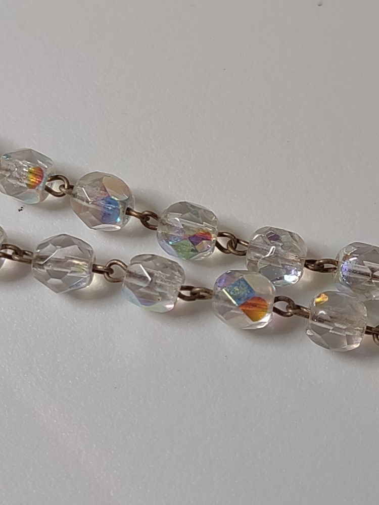 Vintage Clear Glass Bead Rosary