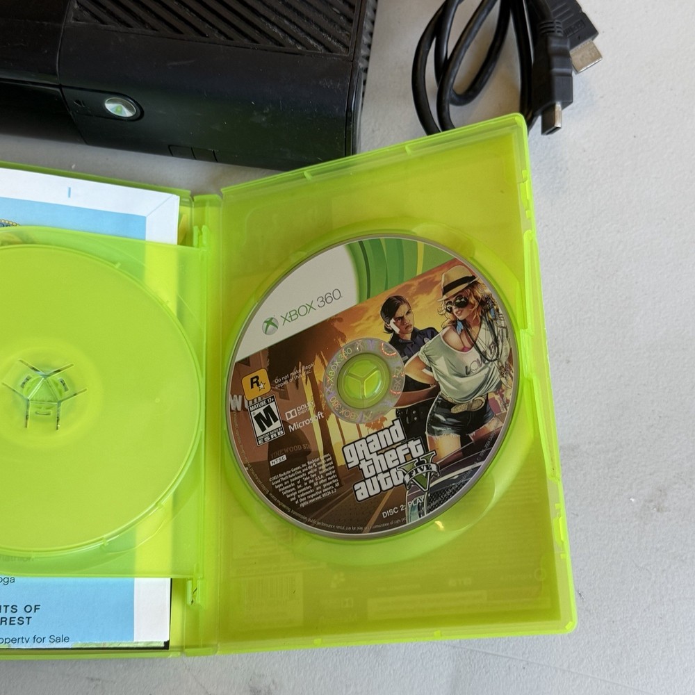 Microsoft Xbox 360 E Console 320GB W/ Controller, Cords + Grand Theft Auto V