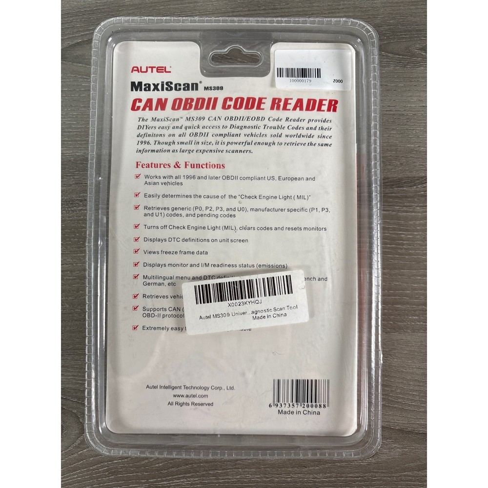 Autel MaxiScan MS309 CAN OBDII EOBD Car Diagnostic Code Reader Check Engine