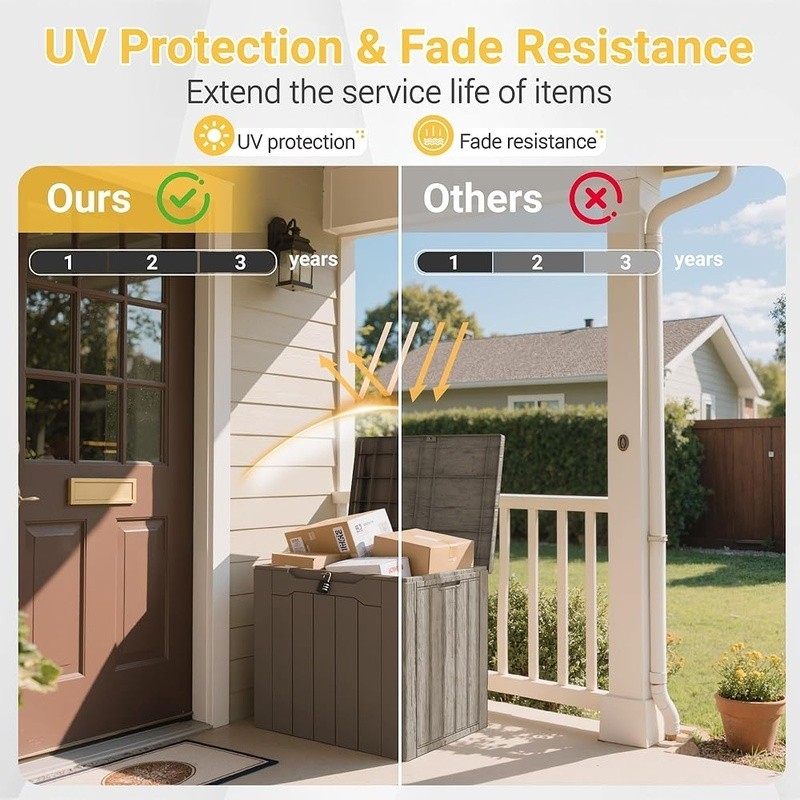 Weatherproof Outdoor Storage Box Lockable Security Multi-Purpose Deck Organizer