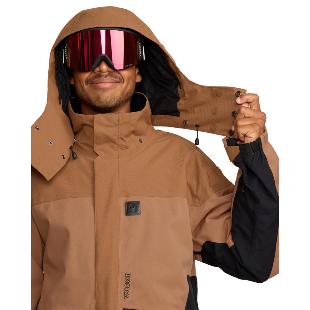 Volcom Kleveland Men's Winter Jacket, Terra Brown, Large