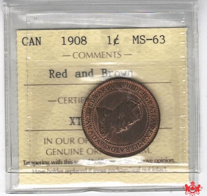 1908 Canada 1 Cent - ICCS MS63 - XTB 705