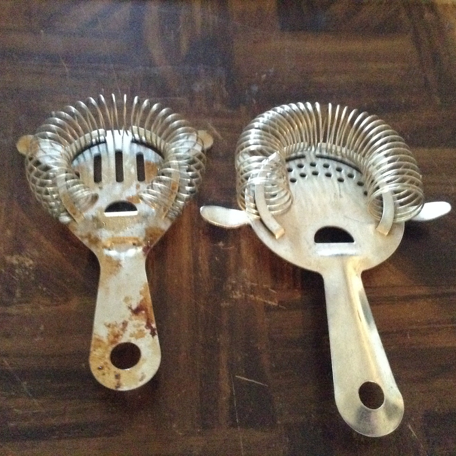 Stainless steel bar drink strainers