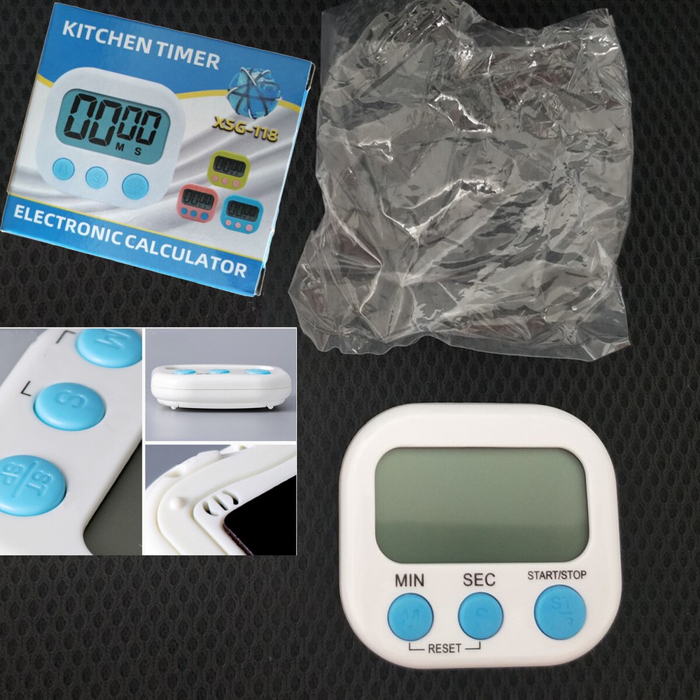 2 pack LCD digital kitchen cooking timer countdown clock loud alarm magnetic