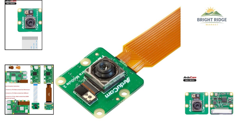 High Resolution 12MP Pi Camera Module V3 with Autofocus and Compatible Cables