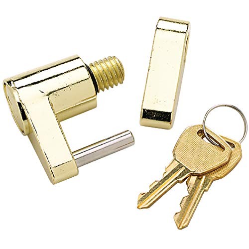 Boat Trailer Hitch Coupler Lock with 2 Matching Keys, Solid Brass