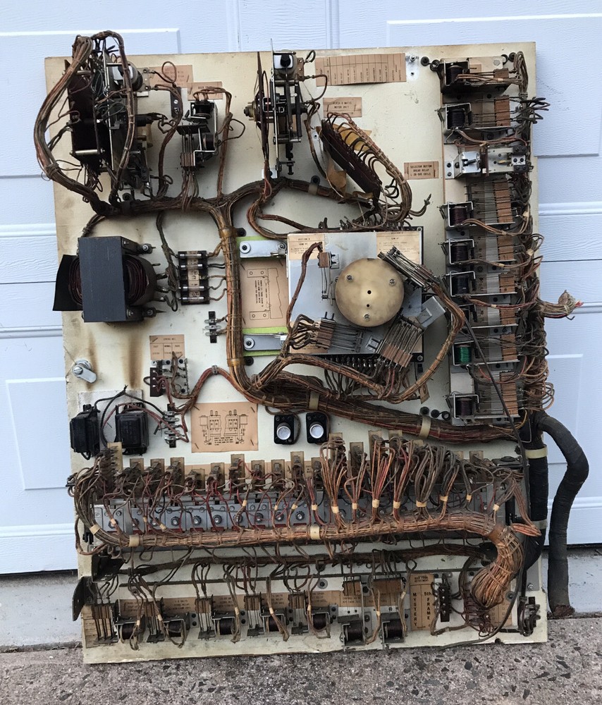 Huge & Heavy Pinball Machine Panel Guts, Awesome Steampunk Decor Piece!