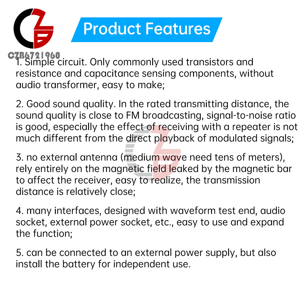 525~1605kHz Medium Wave AM Radio Transmitter DIY Circuit Board Radio Module 6V