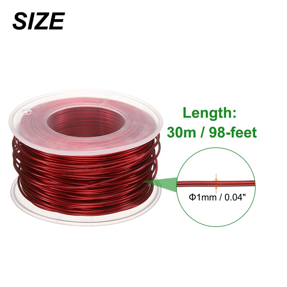 Bonsai Wire Anodized Aluminum Training Wire Roll 1mm 98ft Red
