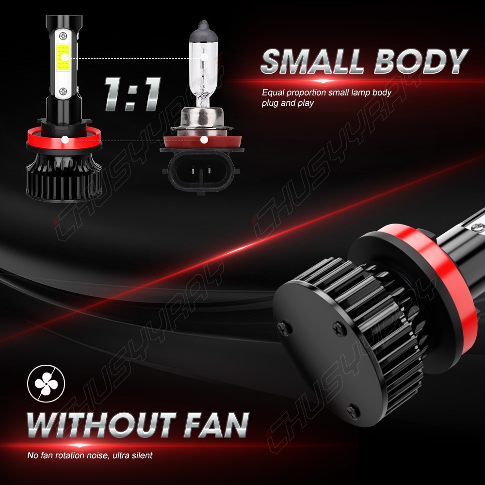 9005 H11 LED HEADLIGHT KIT Combo Bulbs 10000K High&Low Beam Super Bright White