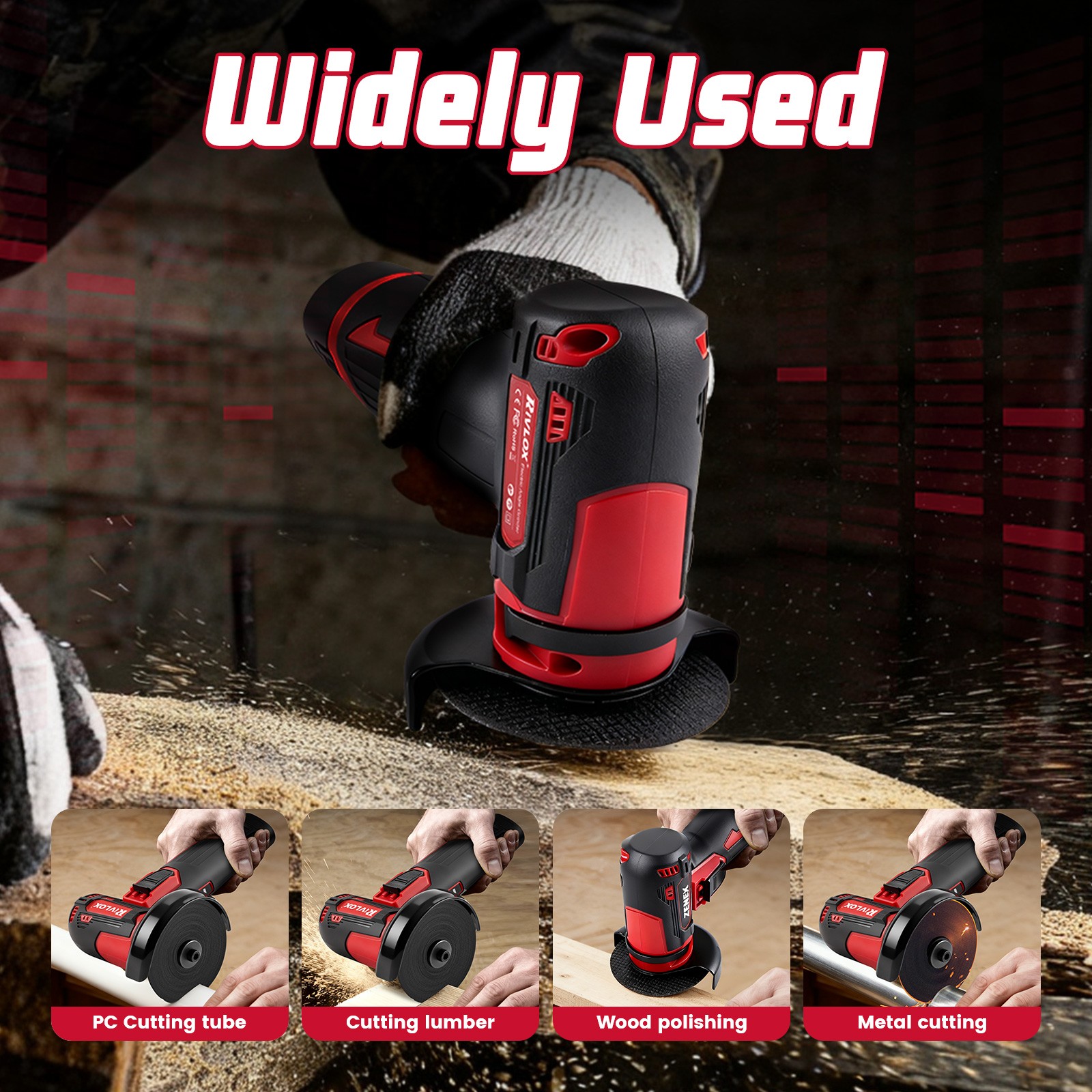 3" 12V Cordless Angle Grinder, Mini Cut-Off Tool & Polisher for Metal, Wood