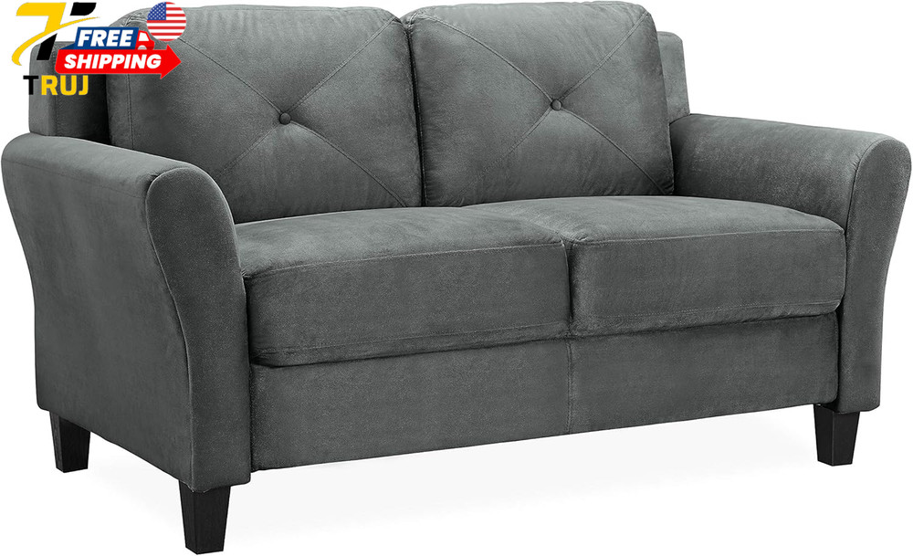 57.9" Loveseat Transitional Modern Pocket Coil Comfort Easy Assembly Microfiber
