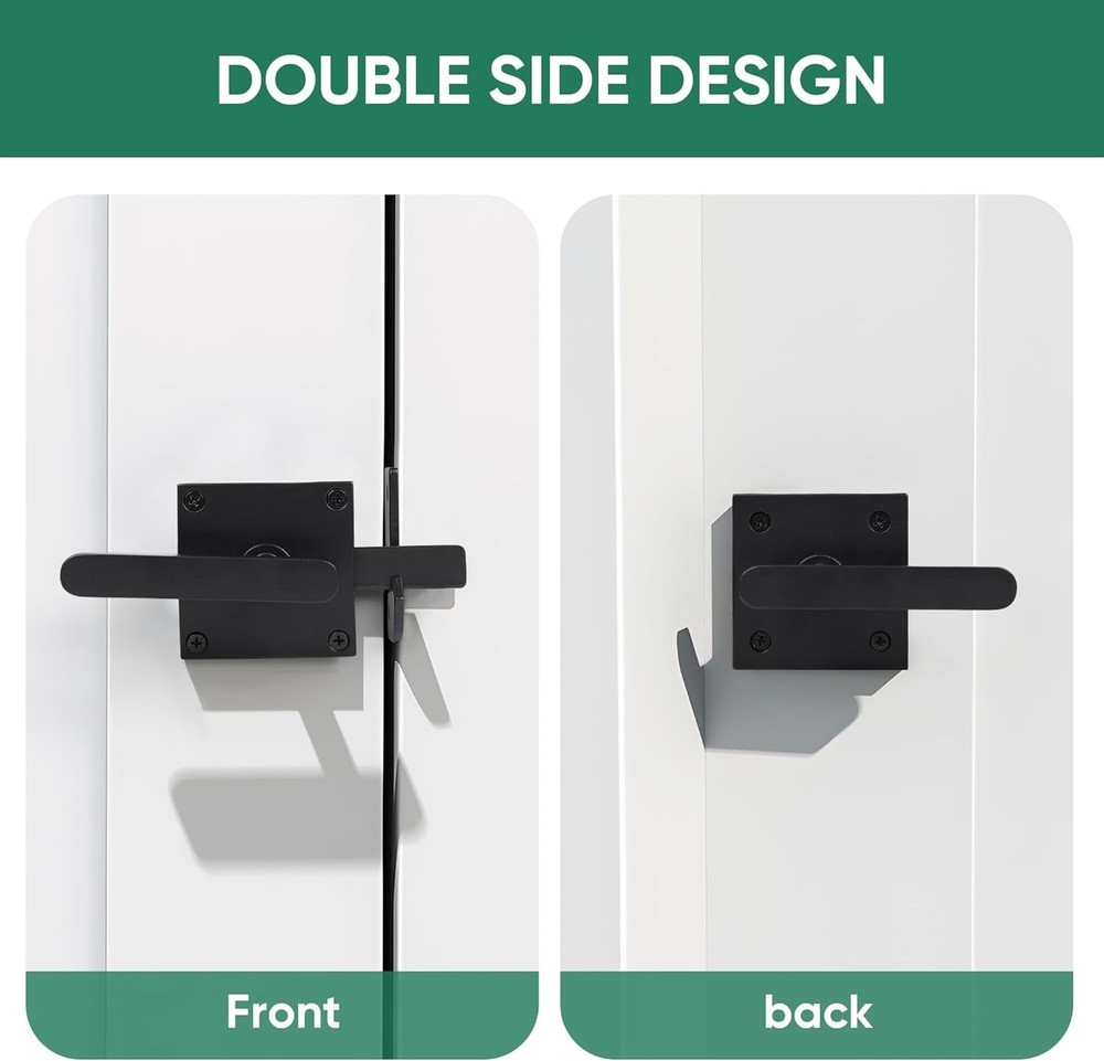 Heavy Duty Double Side Gate Latch - Black
