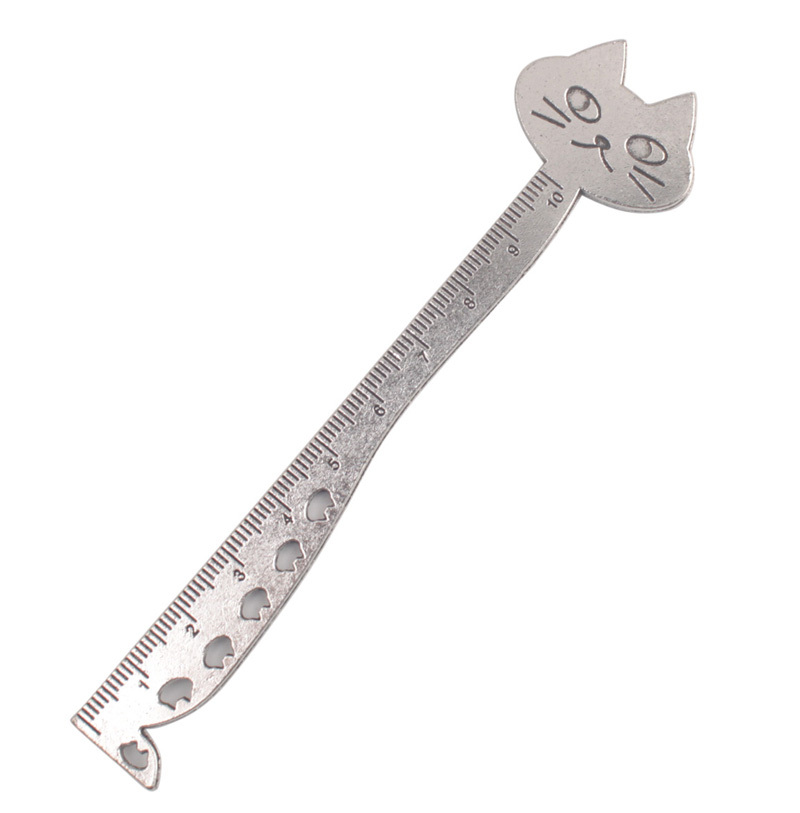 5PCS Antiqued Style Cat Stationery Ruler Bookmarks
