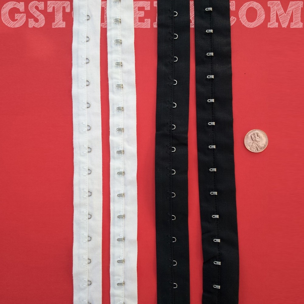 1" White/Black Cotton Hook and Eye Loop Tape   # 04