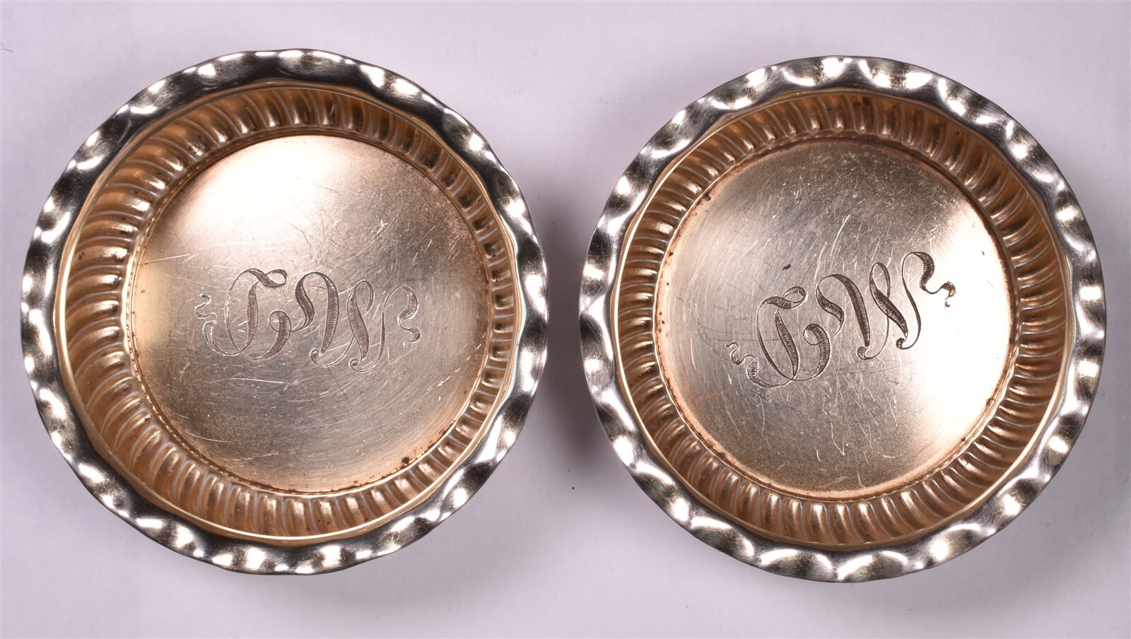 Gorham Salt Cellars Dip 2390 Date Symbol 1890 'MD'