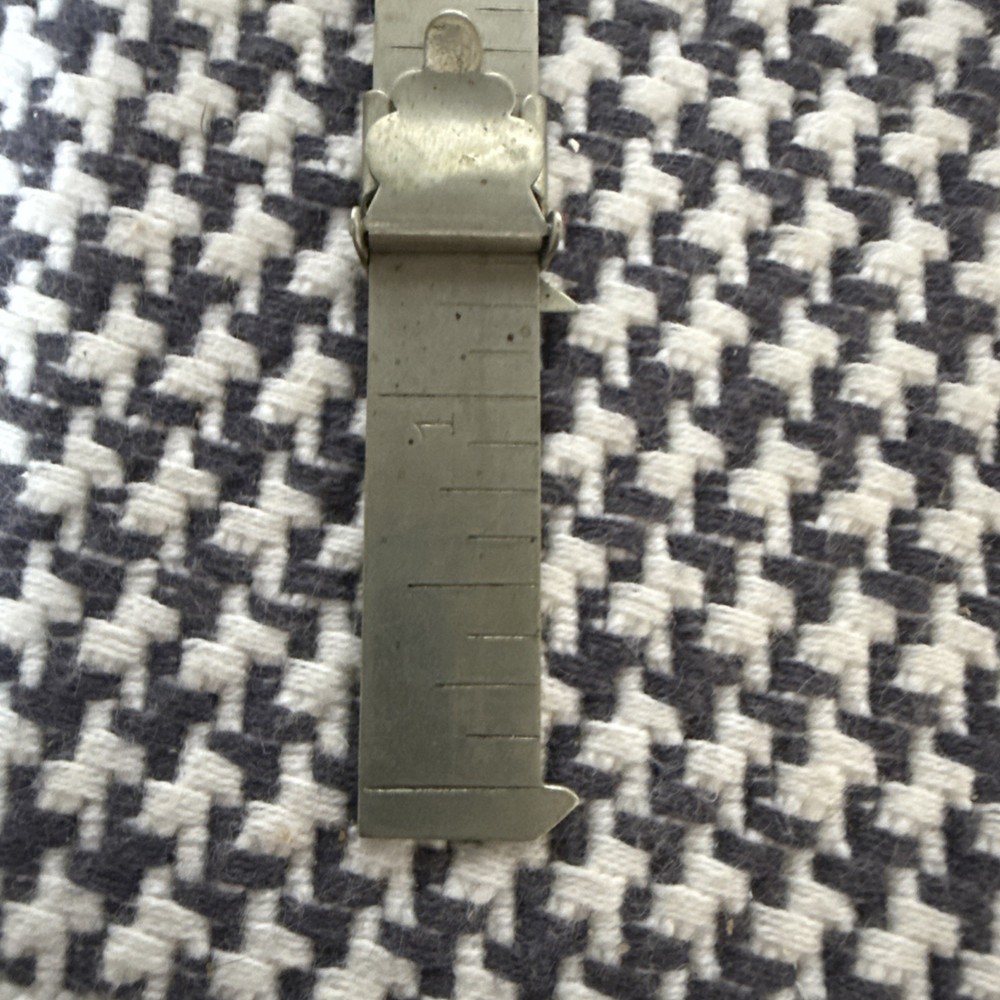 Vintage Sterling silver top hem marking guage