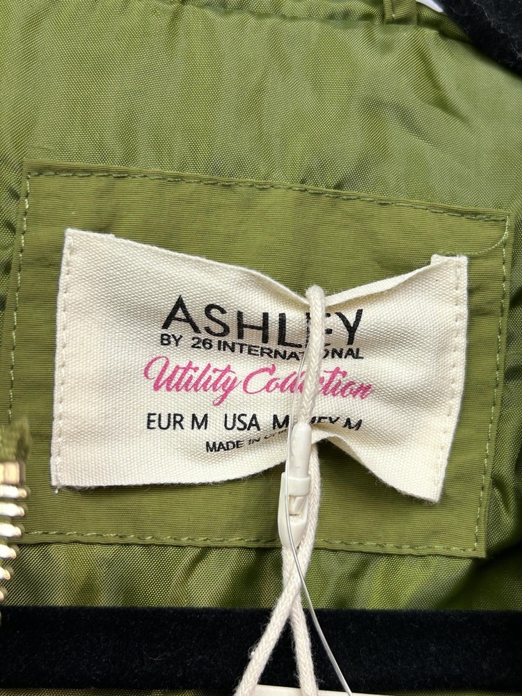 Ashley Utility Jacket Womens Medium Hooded Zip Drawstring Pockets Lightweight