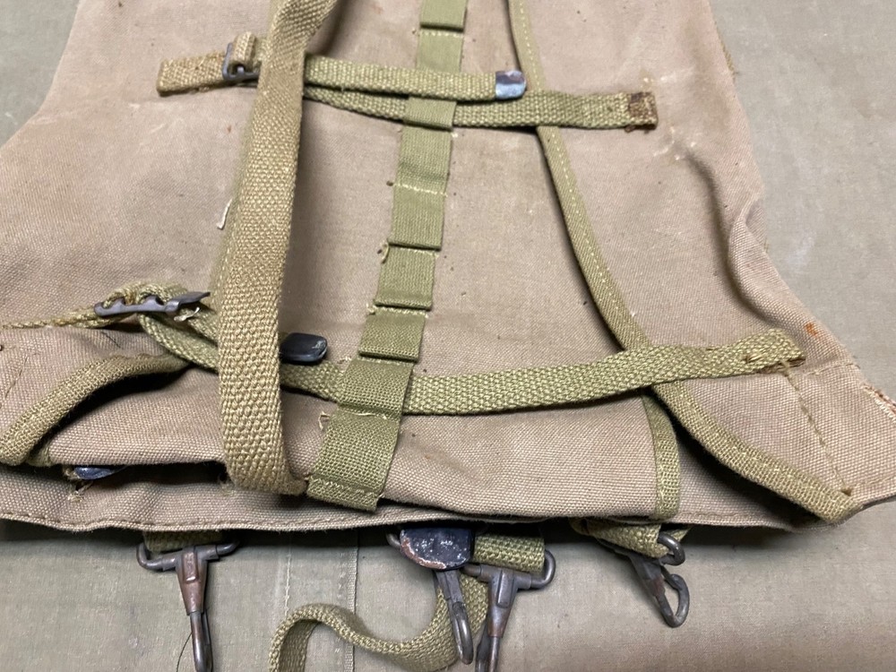 ORIGINAL WWII US ARMY M1942 COMBAT FIELD HAVERSACK BACKPACK-OD#3