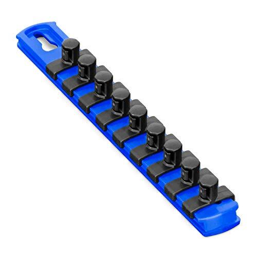 Ernst 8408 8 Socket Organizer and 9 Socket Clips - Blue - 3/8