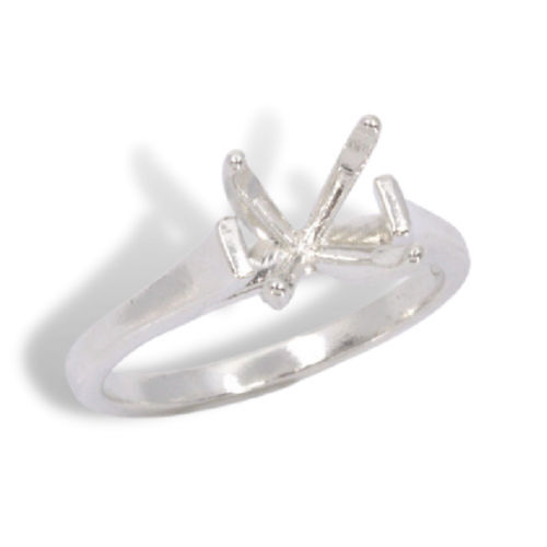 (4mm - 8mm) Round Cathedral Sterling Ring Setting (Ring Size 4-11)