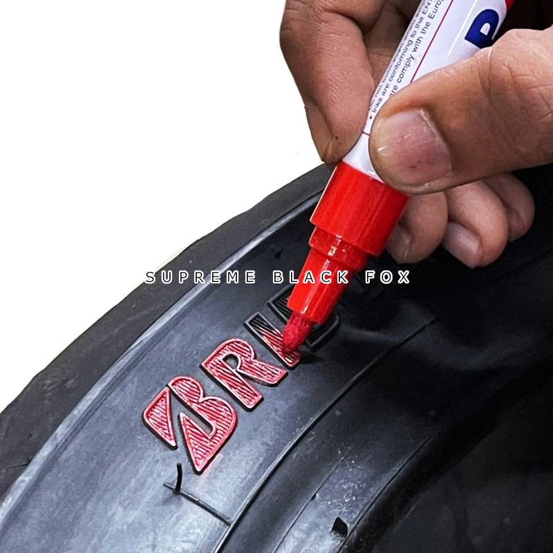 Red Waterproof Permanent Paint Marker Pen Car Tyre Tire Tread Rubber Metal