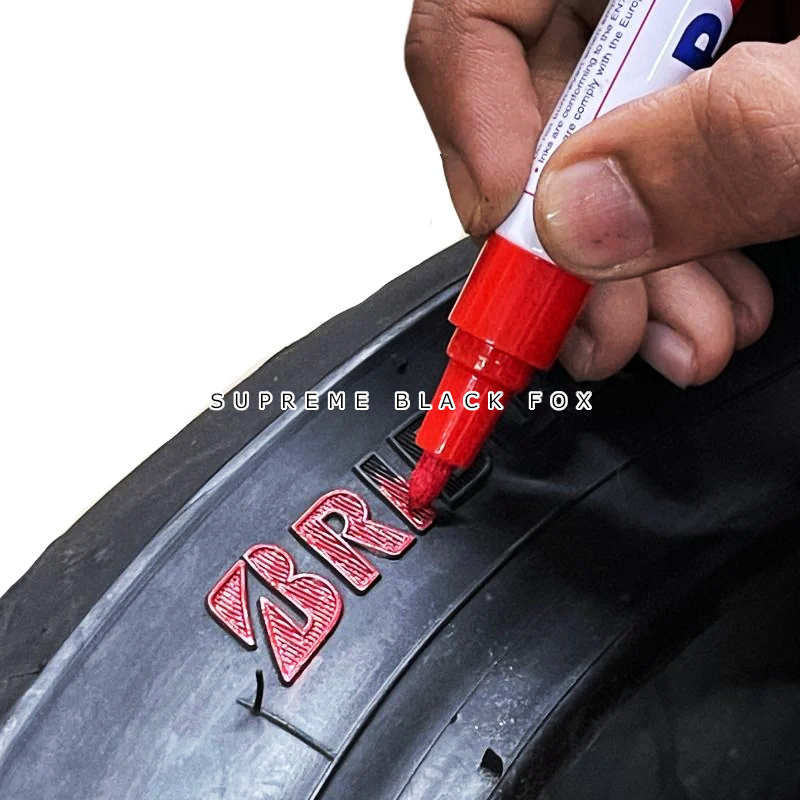 Red Waterproof Permanent Paint Marker Pen Car Tyre Tire Tread Rubber Metal